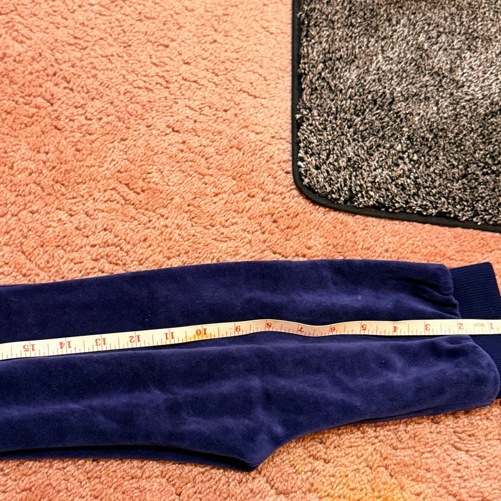 Juicy Couture Toddler Velour Tracksuit Set Navy Blue Heart Hoodie & Pants 4T - Picture 13 of 13